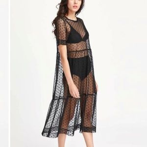 Shein Mesh Tiered Dress
